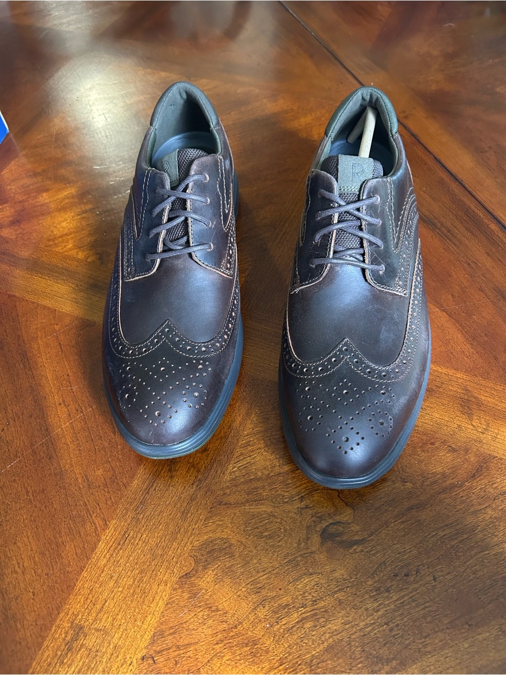 Men's Brown Rockport Trutech Wingtip Dress Shoes